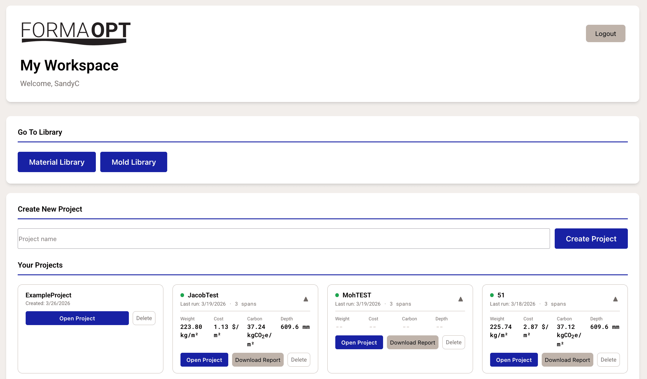 Projects Dashboard
